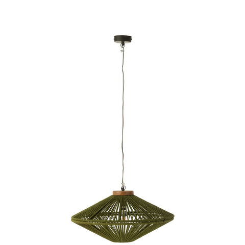 J-Line Hanglamp Ovni Ijzer/Jute Groen Small