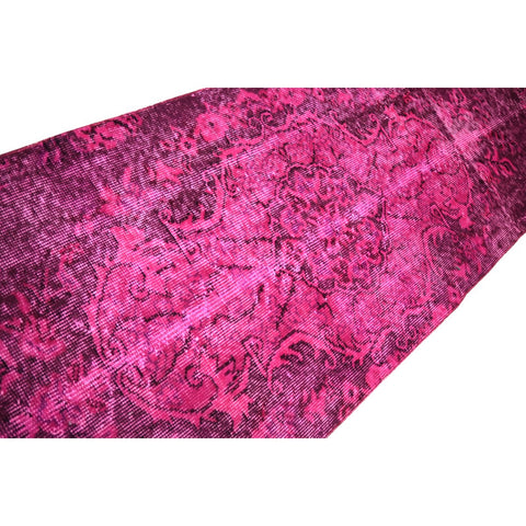 Roze vintage loper - 270x70 cm - HANDGEMAAKT