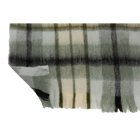 J-Line Plaid ruit - polyester - bruin/ groen/ wit - 190 x 136 cm