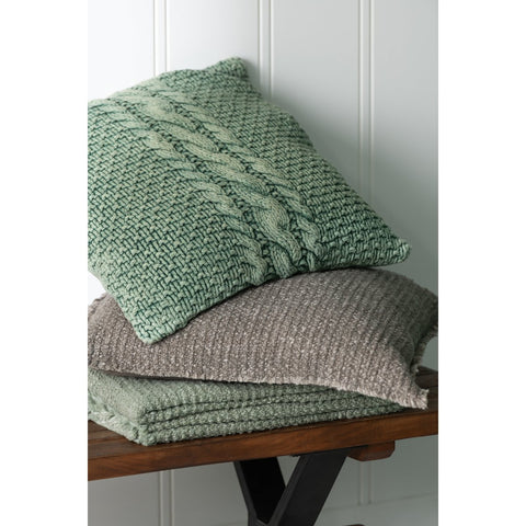 J-Line Plaid Gerafelde Randen Katoen/Polyester Groen