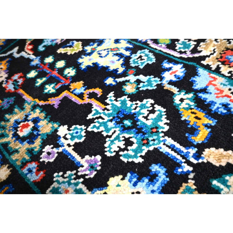 Zwart Azeri vloerkleed - 93x65 cm - HANDGEMAAKT