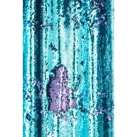 J-Line Gordijn Omkeerbaar Sequin Blauw/Paars