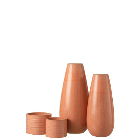 J-Line vaas Effen Rond - keramiek - pompelmoes - large - 48.00 cm hoog