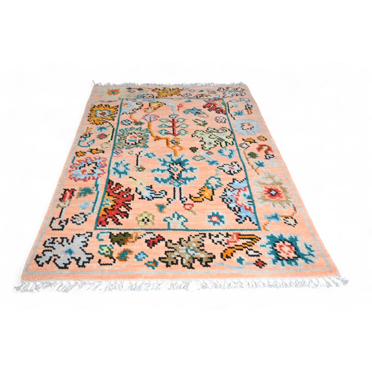 Beige Azeri vloerkleed - 96x68 cm - HANDGEMAAKT