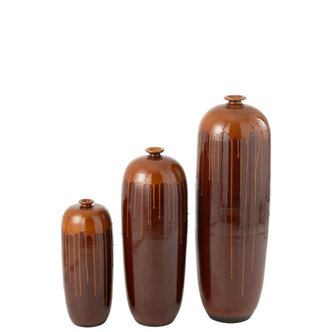J-Line vaas Lee Blinkend - terra - bruin/oranje - large - 95 cm hoogte