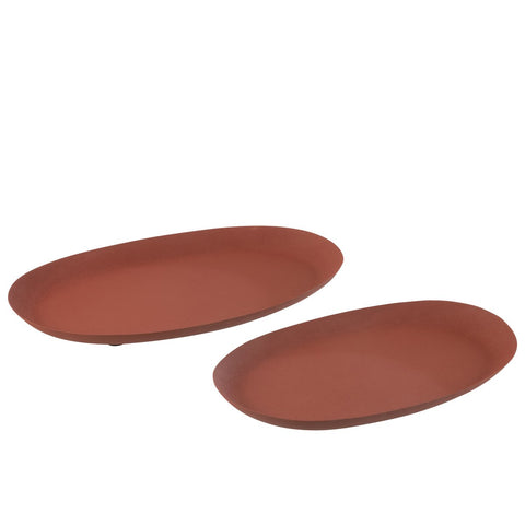 J-Line schalen Ovaal - metaal - set - 2 stuks