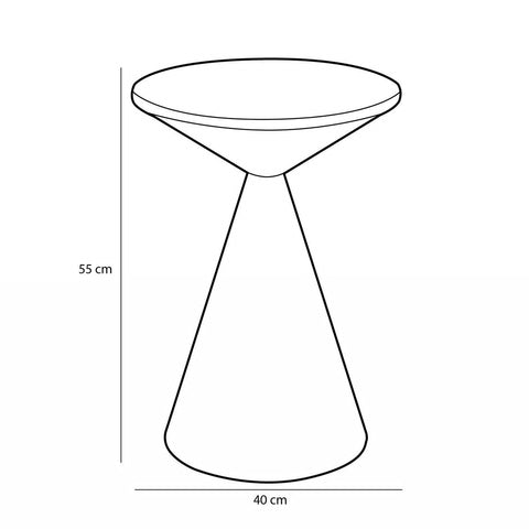 Royale Bijzettafel - H55 x Ø40 cm - Metaal - Zwart