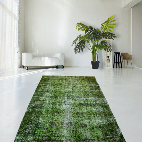 Groen vintage vloerkleed - 250x145 cm - HANDGEMAAKT