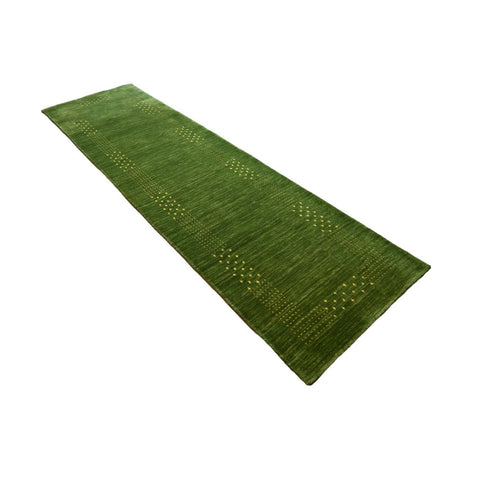 Groene Gabbeh loper - 286x82 cm - HANDGEMAAKT