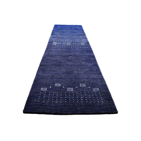 Gabbeh loper blauw - 300x80 cm - HANDGEMAAKT