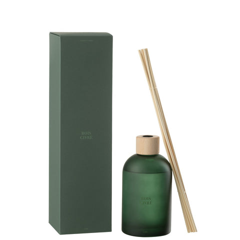 J-Line geurolie + stokjes Accords Essentiels - mat hout - groen