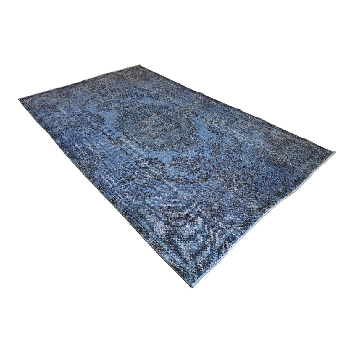 Blauw vintage vloerkleed - 273x165 cm - HANDGEMAAKT