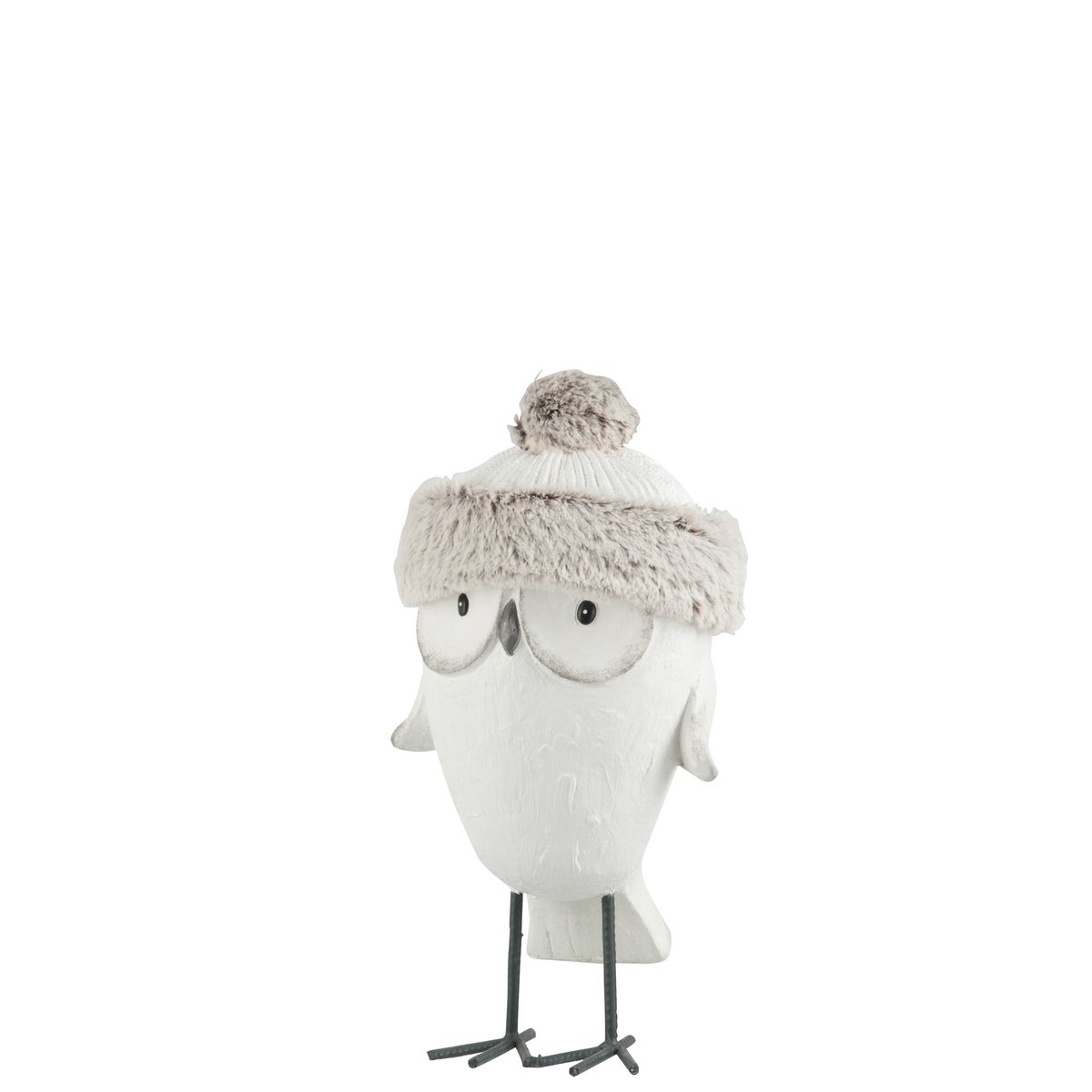 J-Line Uil Muts Winter Magnesia Wit/Grijs Small