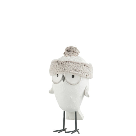 J-Line Uil Muts Winter Magnesia Wit/Grijs Small