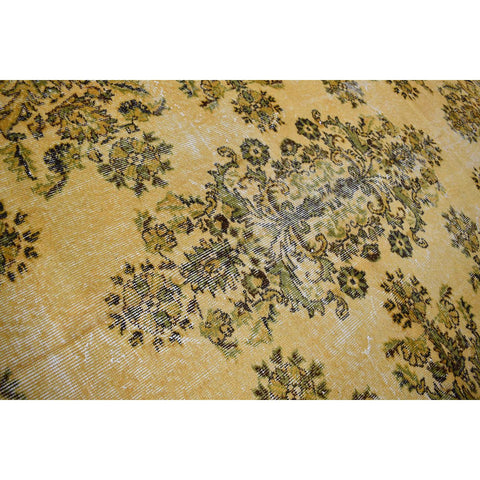 Vintage vloerkleed geel - 270x174 cm - HANDGEMAAKT