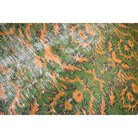 Oranje groen vintage vloerkleed - 192x111 cm - HANDGEMAAKT