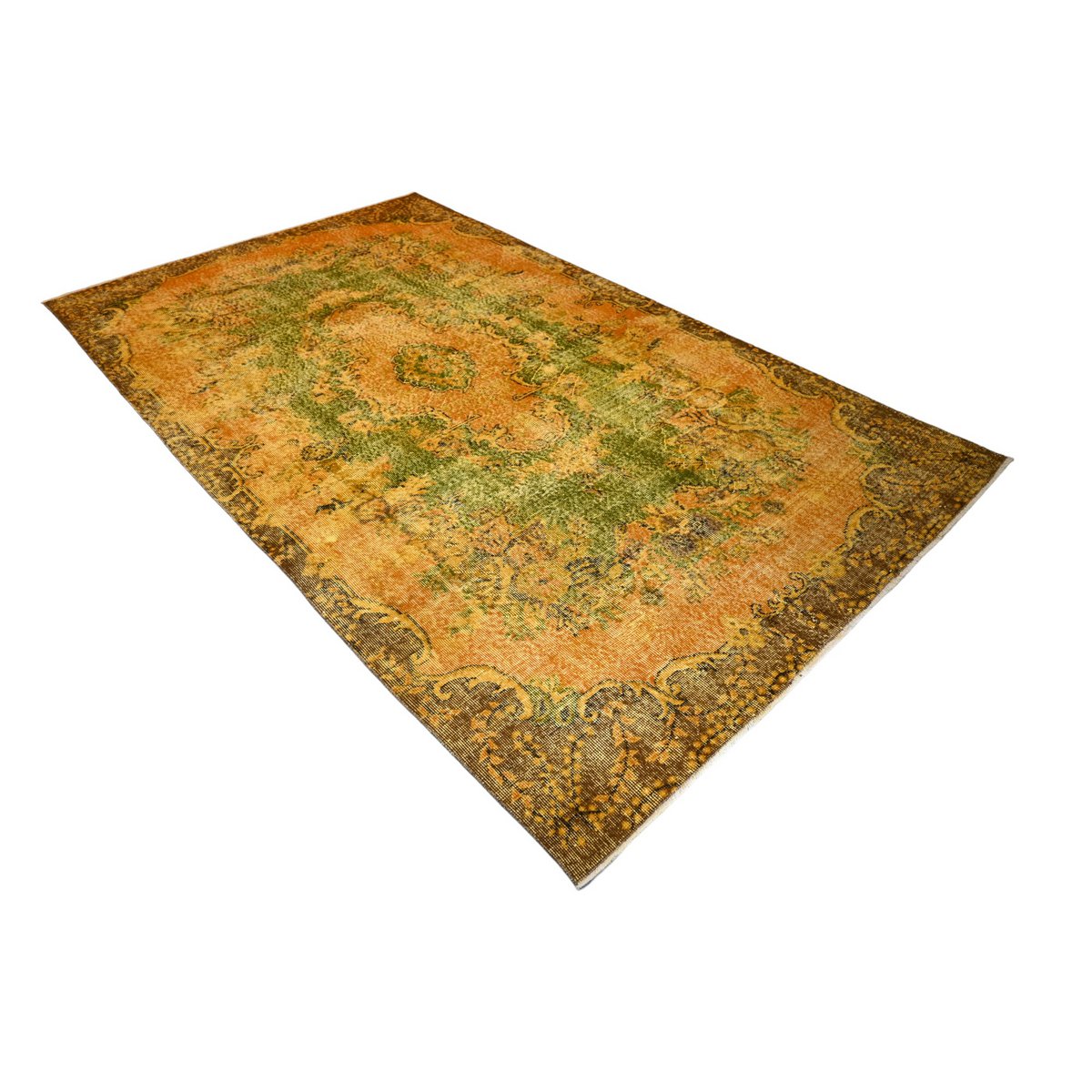 Geel vintage vloerkleed - 283x167 cm - HANDGEMAAKT