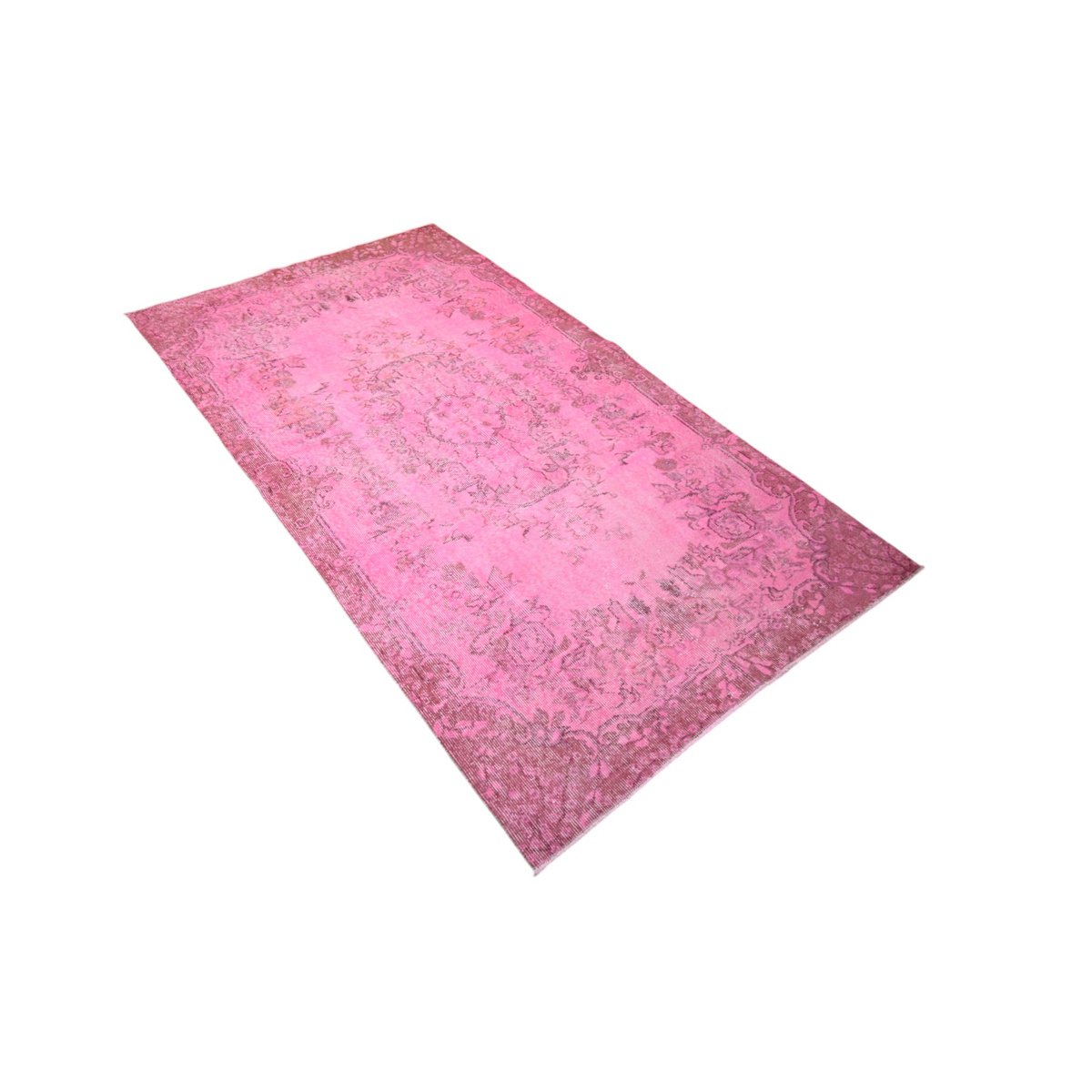 Roze vintage vloerkleed - 217x116 cm - HANDGEMAAKT