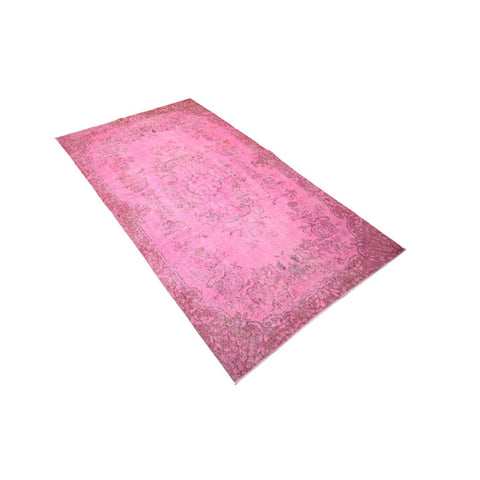 Roze vintage vloerkleed - 217x116 cm - HANDGEMAAKT