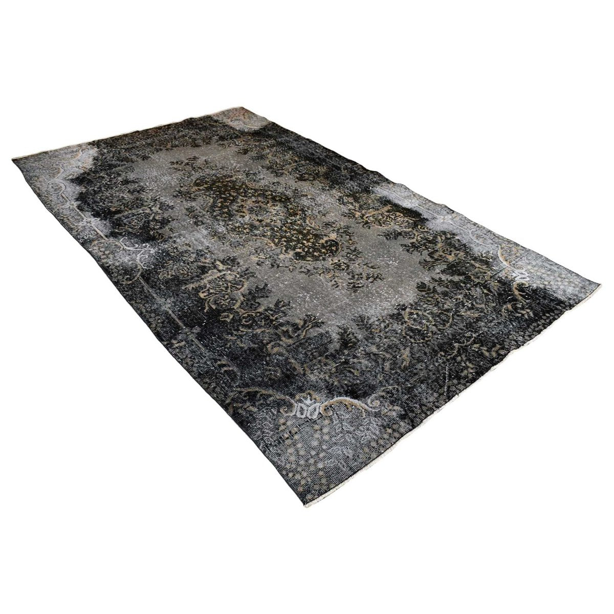 Grijs super vintage vloerkleed - 290x174 cm - HANDGEMAAKT