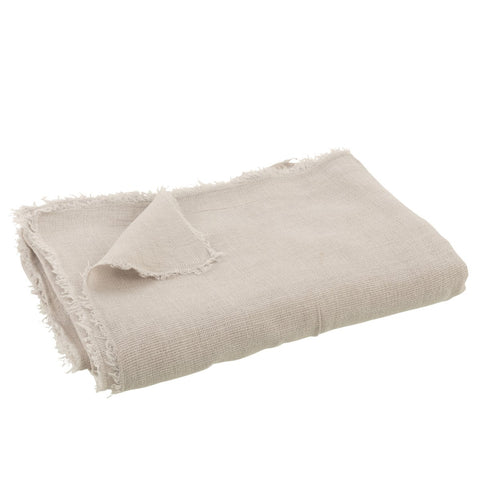 J-Line Plaid effen - katoen - grijs - 200 x 150 cm