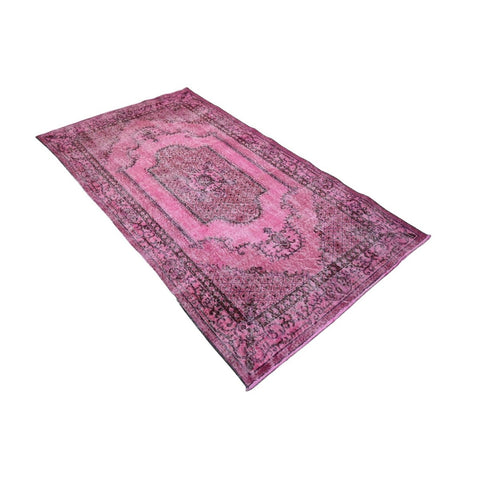 Roze vintage vloerkleed - 213x114 cm - HANDGEMAAKT