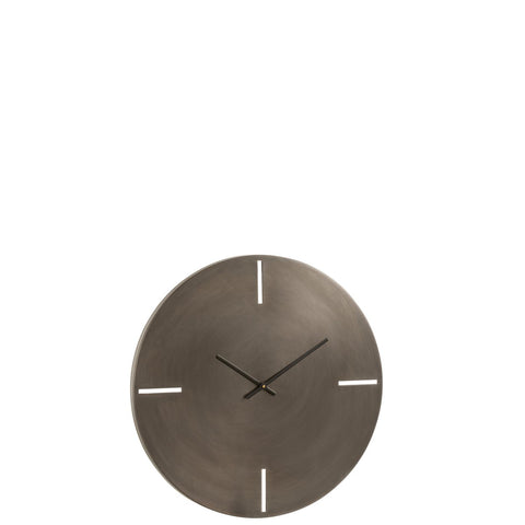 J-Line Rond klok - metaal - donkergrijs - S - Ø 50.5 cm
