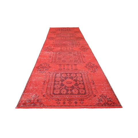 Rode vintage loper - 277x84 cm - HANDGEMAAKT