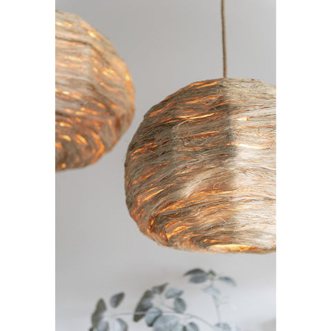 J-Line hanglamp Bol Bananenbladeren - jute - naturel - medium