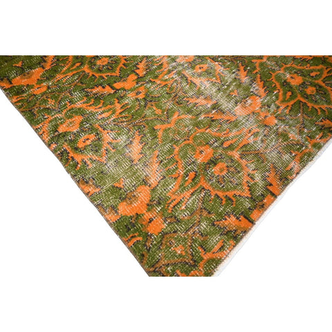 Oranje groen vintage vloerkleed - 192x111 cm - HANDGEMAAKT