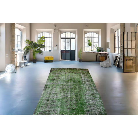 Groen vintage vloerkleed - 268x144 cm - HANDGEMAAKT
