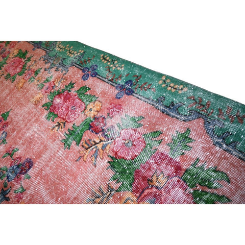 Bloemen vintage vloerkleed - 314x213 cm - HANDGEMAAKT