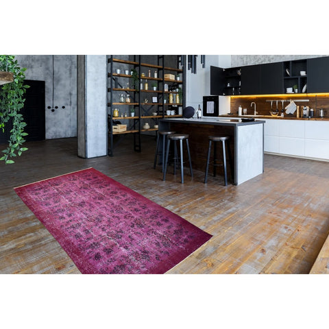 Paars vintage vloerkleed - 245x147 cm - HANDGEMAAKT