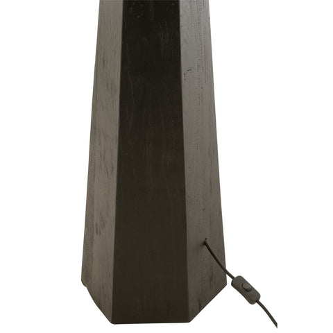 J-Line lampvoet octogonaal - loofhout - zwart - small