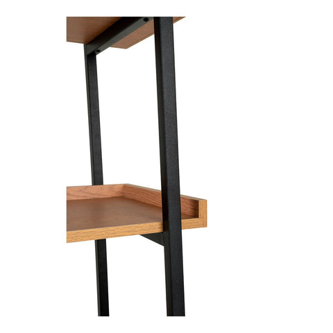 Sakai Book Case - Boekenkast, essenfineer, zwart stalen frame, 6 planken, 80x35x185 cm