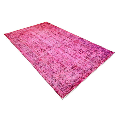 Roze vintage vloerkleed - 280x164 cm - HANDGEMAAKT