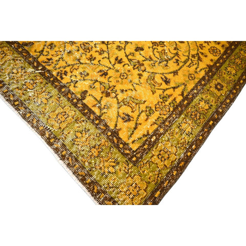 Geel vintage vloerkleed - 212x114 cm - HANDGEMAAKT