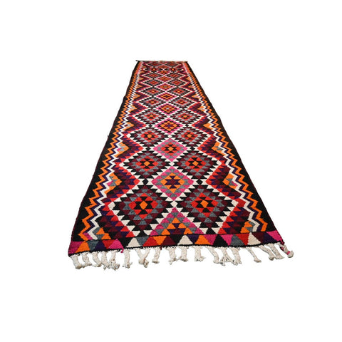 Extra lange Kurdi loper - 375x90 cm - HANDGEMAAKT