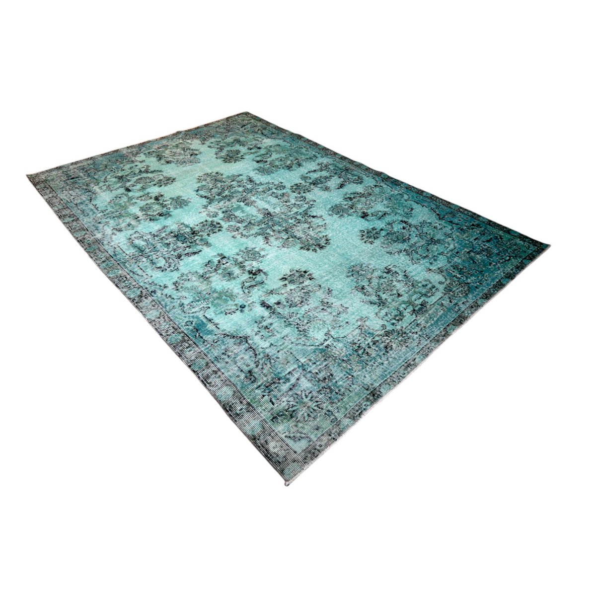 Turquoise vintage vloerkleed - 290x200 cm - HANDGEMAAKT