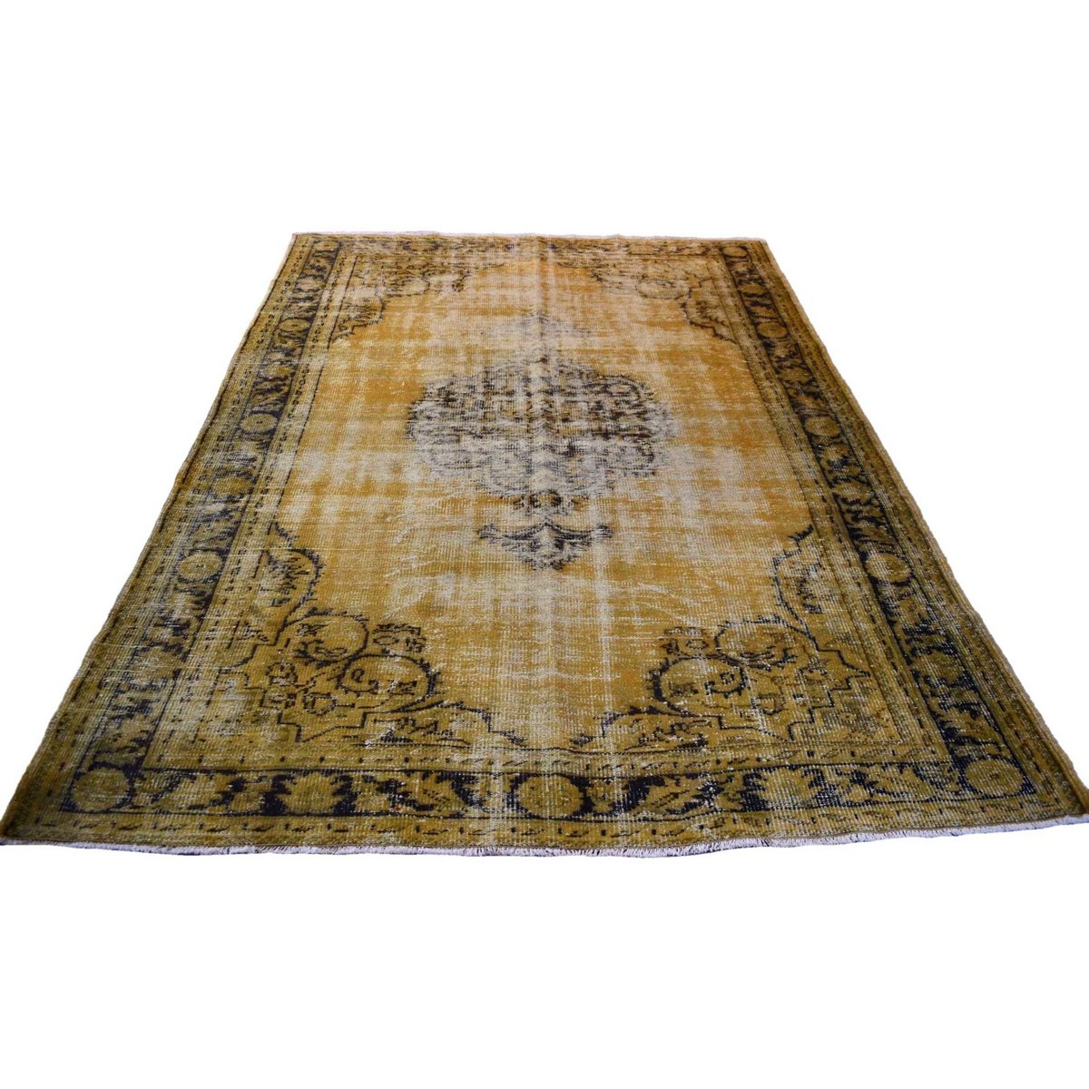 Geel vintage vloerkleed - 265x190 cm - HANDGEMAAKT