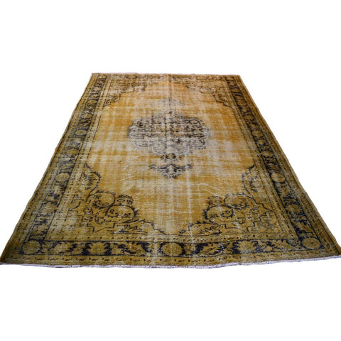Geel vintage vloerkleed - 265x190 cm - HANDGEMAAKT
