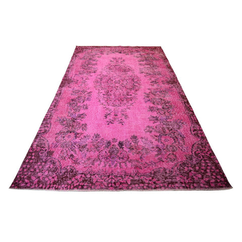 Roze vintage vloerkleed - 286x165 cm - HANDGEMAAKT