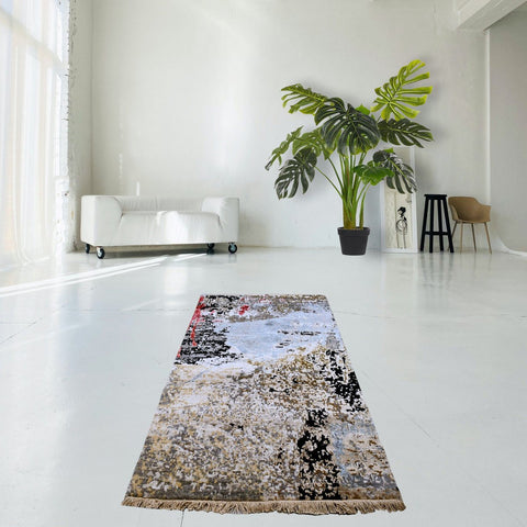 Modern abstract vloerkleed - 154x92 cm - HANDGEMAAKT