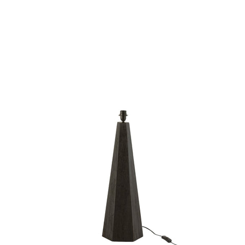 J-Line lampvoet octogonaal - loofhout - zwart - small