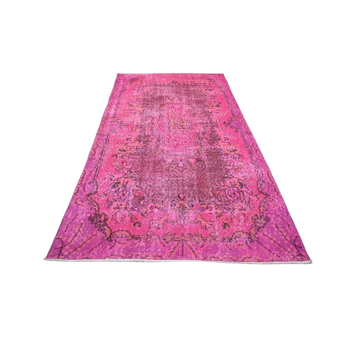 Roze vintage vloerkleed - 218x116 cm - HANDGEMAAKT