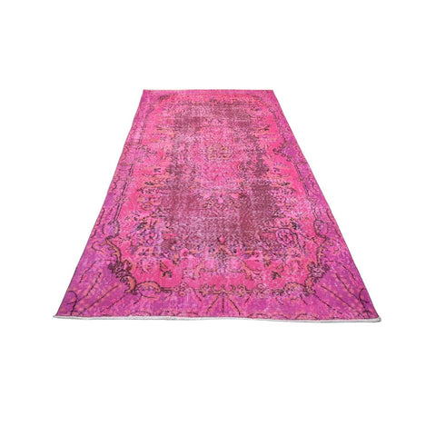 Roze vintage vloerkleed - 218x116 cm - HANDGEMAAKT