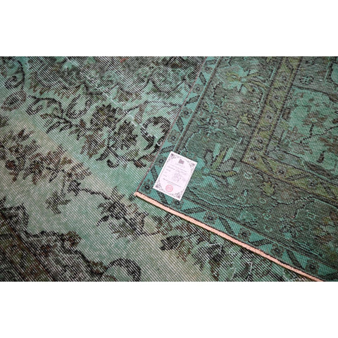 Turquoise vintage vloerkleed - 286x190 cm - HANDGEMAAKT