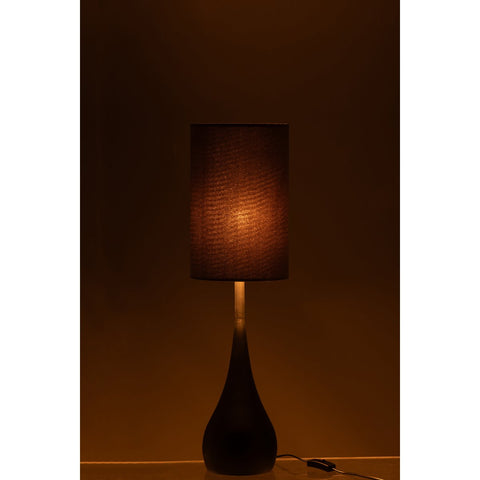 J-Line Lamp Druppel Ijzer/Fluweel Zwart/Grijs Small