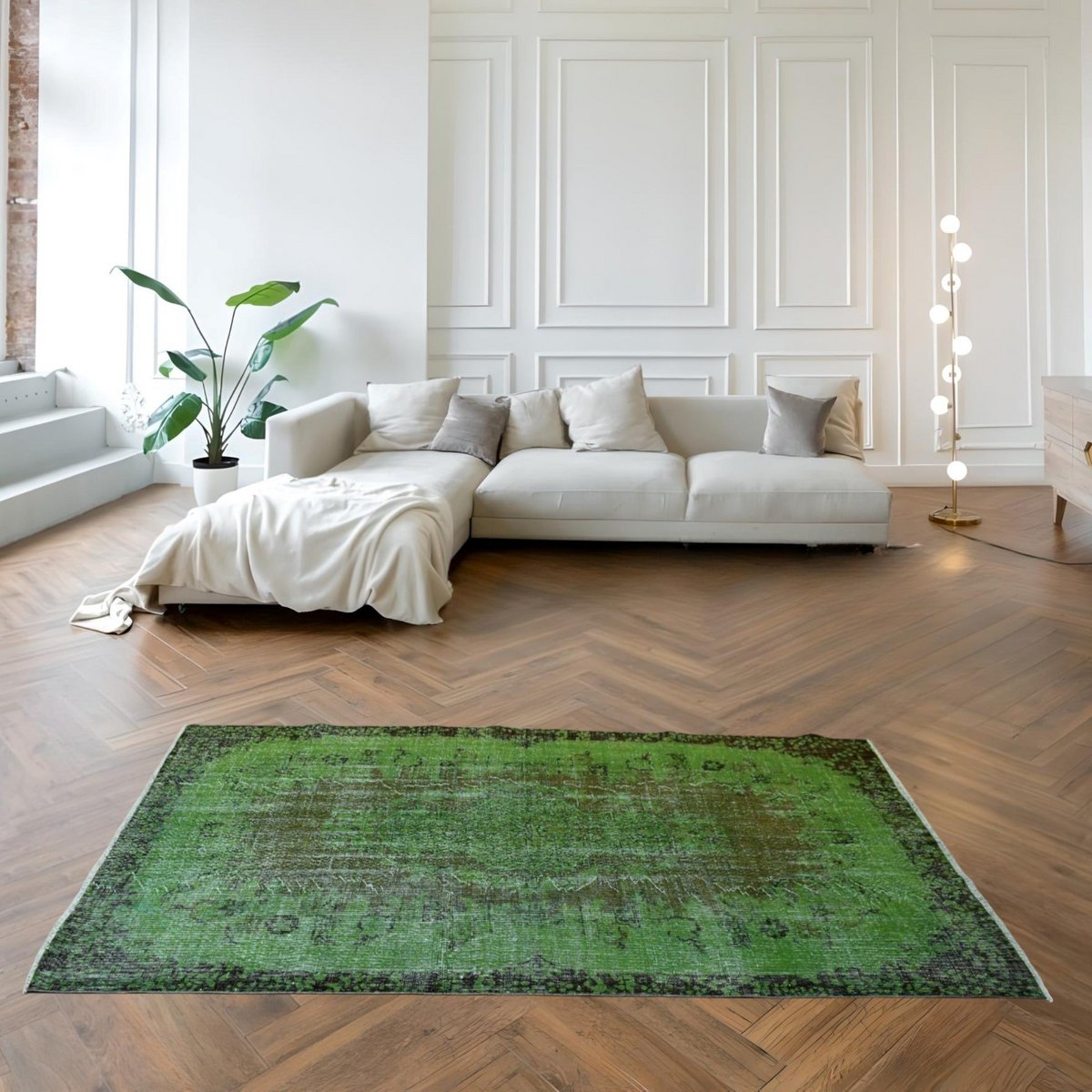 Groen vintage vloerkleed - 267x160 cm - HANDGEMAAKT
