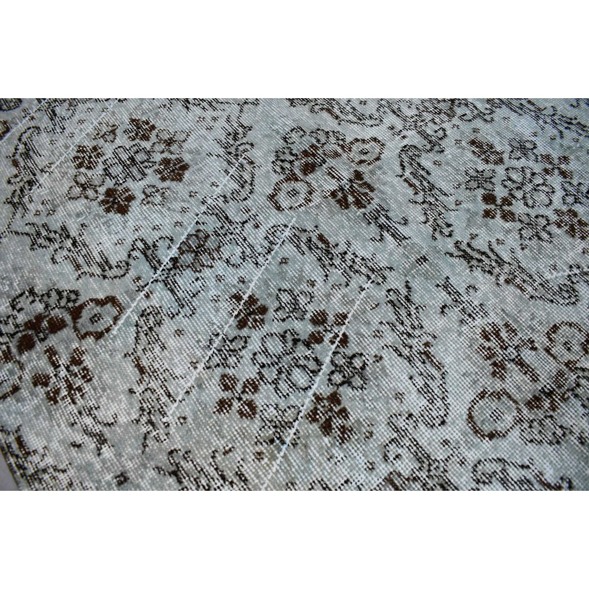 Grijs vintage vloerkleed - 209x110 cm - HANDGEMAAKT